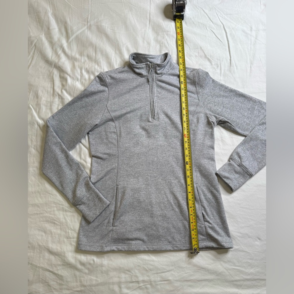 Kyodan Outdoor Gray Herringbone Quarter Zip Pullover Women’s Hiking Top Large - Picture 9 of 11